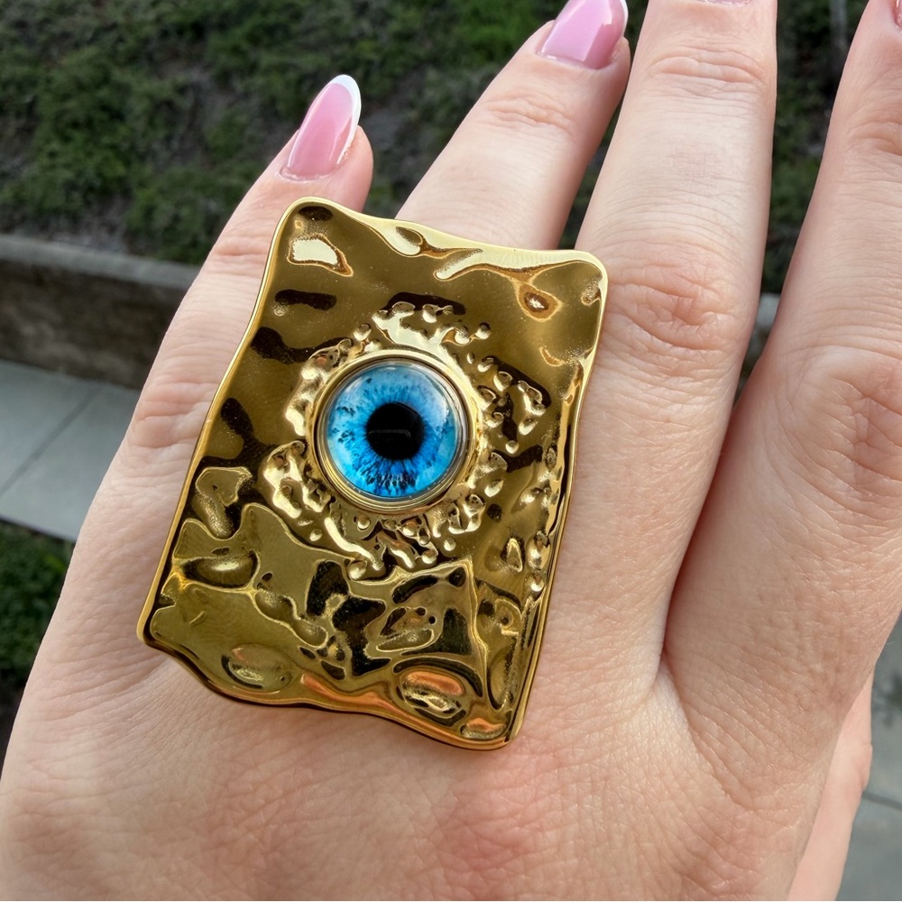 Oversized Evil Eye Statement Ring - Picture 2 of 4